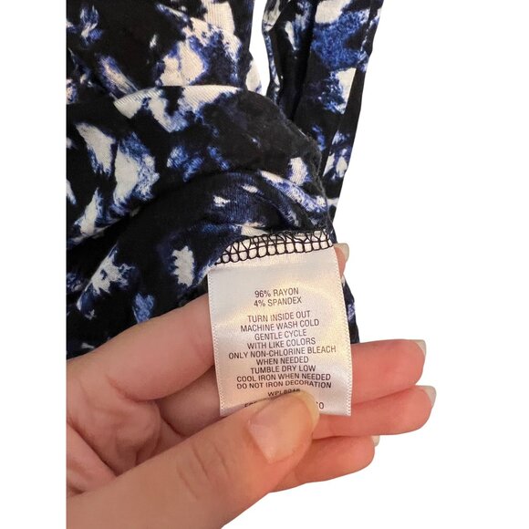 Thalia Sodi Sleeveless Womens Top Large Blue & Black Abstract Print - Picture 3 of 6